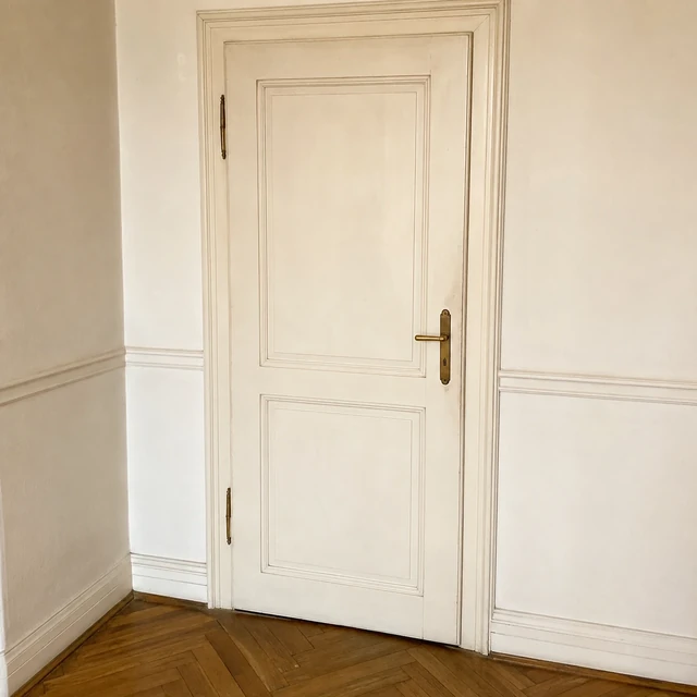 Weiße Wiener Altbautür vor der Gestaltung